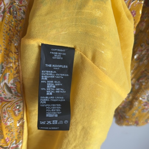 The Kooples Feuille D'or Silk-Blend Dress size small (1) - Picture 11 of 16